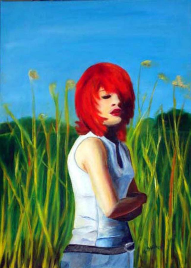 Frau mit roten Haaren